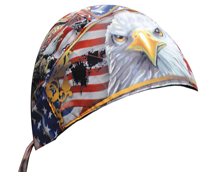 All American Eagle Stars & Stripes USA Flag Skull Durag Cap Bandana Red